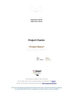 Read more about the article PM² Artefacts | Templates | Initiating Phase | Project Charter