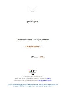 Read more about the article PM² Artefacts | Templates | Planning Phase | Communications Management Plan