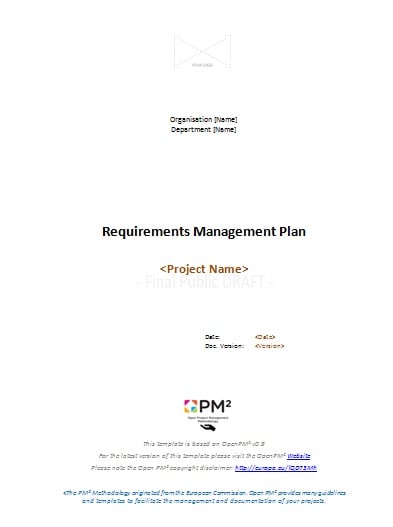 Read more about the article PM² Artefacts | Templates | Planning Phase | Requirements Management Plan